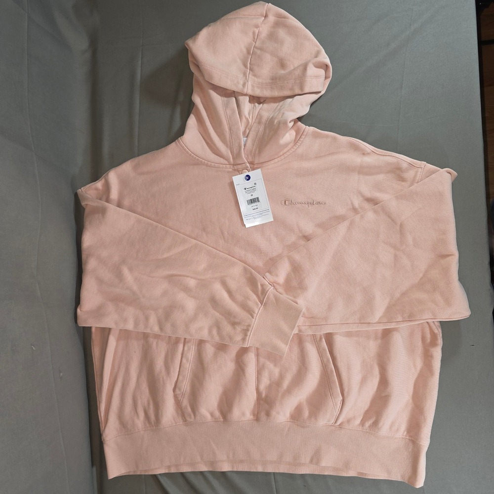 Champion Snap Pullover Hoodie Evening Sand Pink Fleece CPW253TL09038 Womens 2X